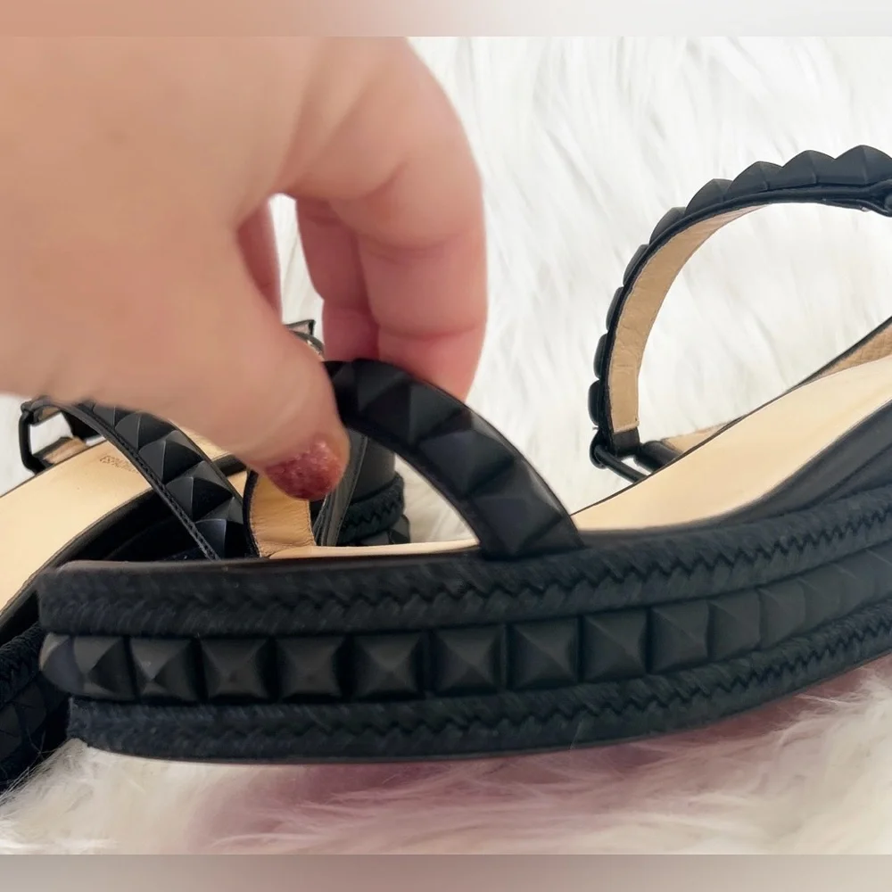 Christian Louboutin Pyraclou Patent Spike Wedge Sandals
Size 37 (US 7) - Picture 8 of 14
